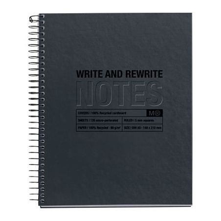 Achetez NOTEBOOK MIQUELRIUS format A5, 120 feuilles 80g, quadrillé 5x5, couverture carton recyclé ..