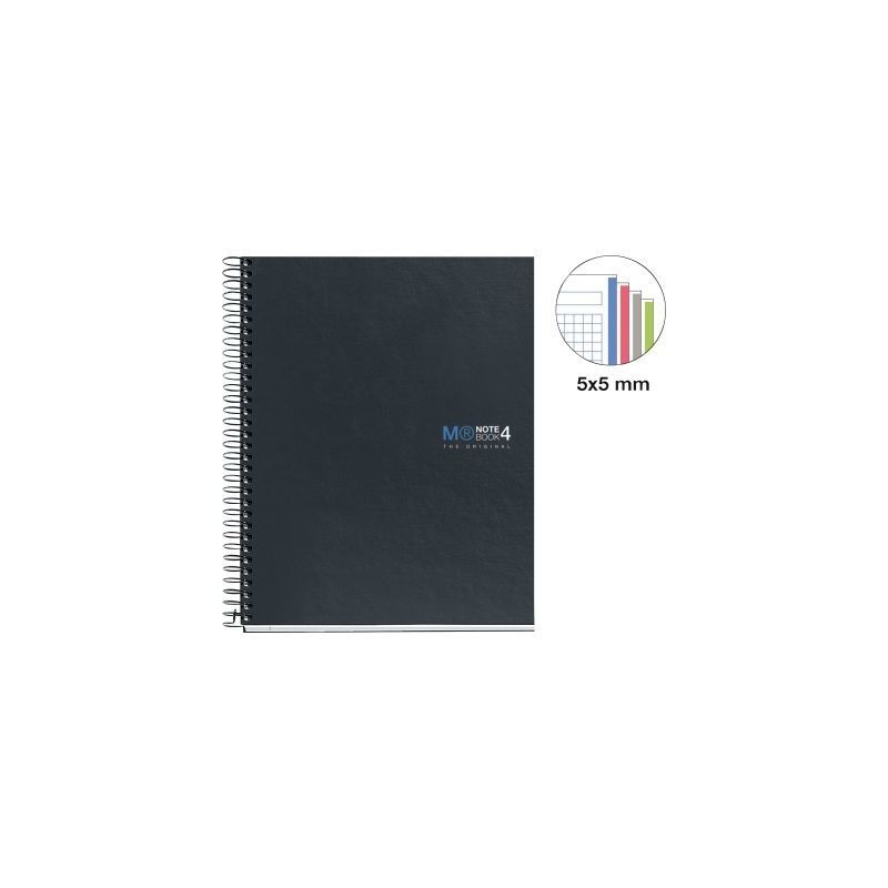 Achetez NOTEBOOK MIQUELRIUS format A5, 160 feuilles 70g, quadrillé 5x5, couverture carton rigide gr..