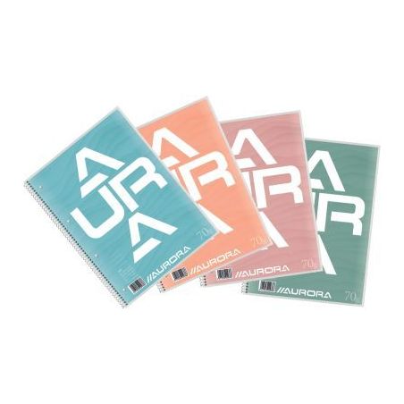 Achetez Cahier spiralé 160 pages perforées 70g, format A4, ligné 8mm 129801 AURORA pas cher sur M..
