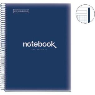 Achetez NOTEBOOK MIQUELRIUS format A4, 80 feuilles 90g, quadrillé 5x5, couverture PP marine MR46057..