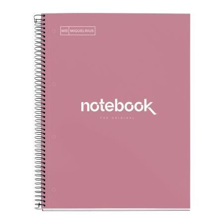 Achetez NOTEBOOK MIQUELRIUS format A4, 80 feuilles 90g, quadrillé 5x5, couverture carton rigide ros..