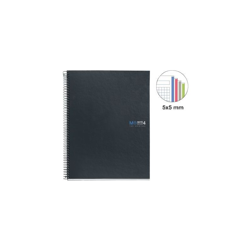 Achetez NOTEBOOK MIQUELRIUS format A4, 160 feuilles 70g, quadrillé 5x5, couverture carton rigide gr..