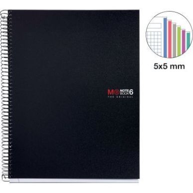 Achetez NOTEBOOK MIQUELRIUS format A4, 150 feuilles 70g, quadrillé 5x5, couverture PP noir MR2824 M..