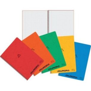 Achetez Cahier spiralé 120 pages 80g, quadrillé 5x5, format A4, coloris assortis 2960KQ5 AURORA pa..