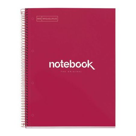 Achetez NOTEBOOK MIQUELRIUS format A4, 80 feuilles 90g, quadrillé 5x5, couverture carton rigide rou..