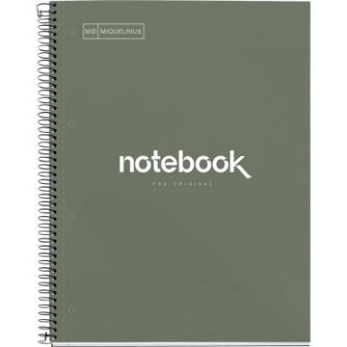 Achetez NOTEBOOK MIQUELRIUS format A4, 80 feuilles 90g, quadrillé 5x5, couverture carton rigide ver..