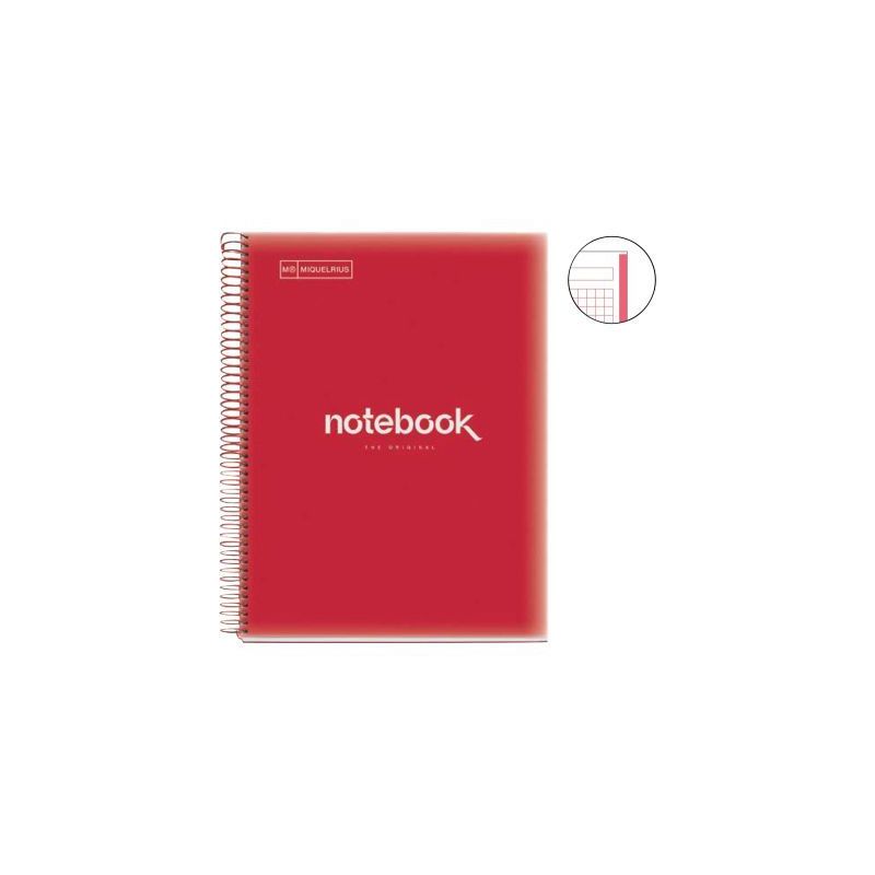 Achetez NOTEBOOK MIQUELRIUS format A4, 80 feuilles 90g, quadrillé 5x5, couverture PP rouge MR46060 .. Achetez NOTEBOOK MIQUELRIUS format A4, 80 feuilles 90g, quadrillé 5x5, couverture PP rouge MR46060 ..