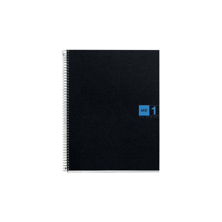 NOTEBOOK MIQUELRIUS format A4, 80 feuilles 70g, quadrillé 5x5, couverture PP noir, intérieur bleu MR2471 MIQ(...)
