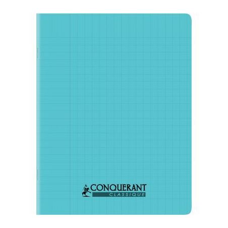 Achetez Cahier piqué 32 pages 17x22 cm, double ligne 3 mm interligne et verticale, couverture en po..