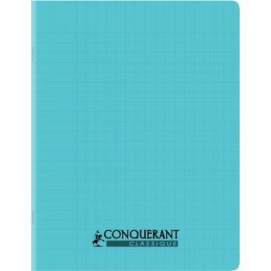 Achetez Cahier piqué 32 pages 17x22 cm, double ligne 3 mm interligne et verticale, couverture en po..