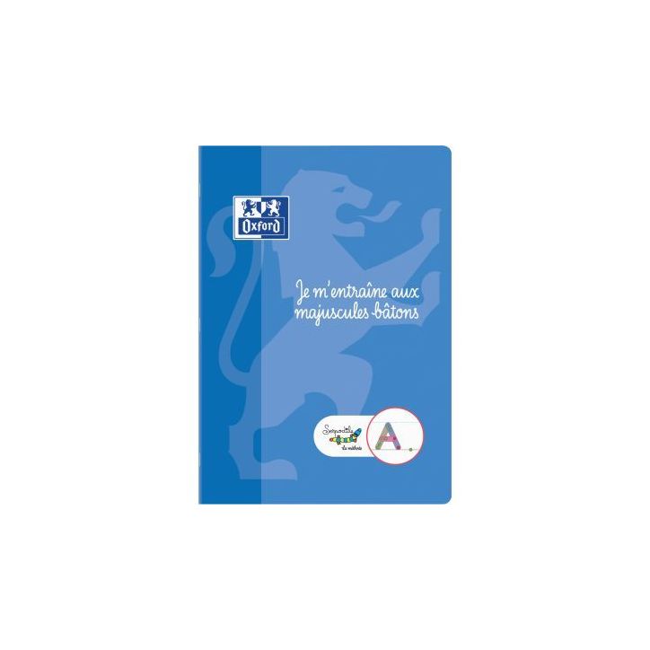 Cahier d'écriture DYS format A4, 48 pages, lettres majuscules bâtons 400185633 OXFORD SERPODILE