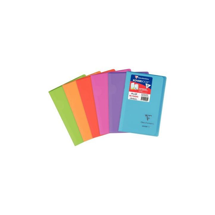 Carnet piqué 96 pages KOVERBOOK, format 11x17 cm, quadrillé 5x5, coloris assortis 941601C KOVERBOOK CLAIREFO(...)