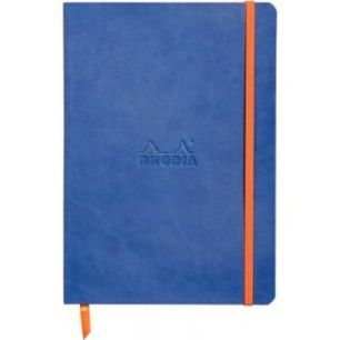 Achetez Carnet 160 pages RHODIARAMA format A5, dot (pointillés), couverture simili cuir, bleu saphi..