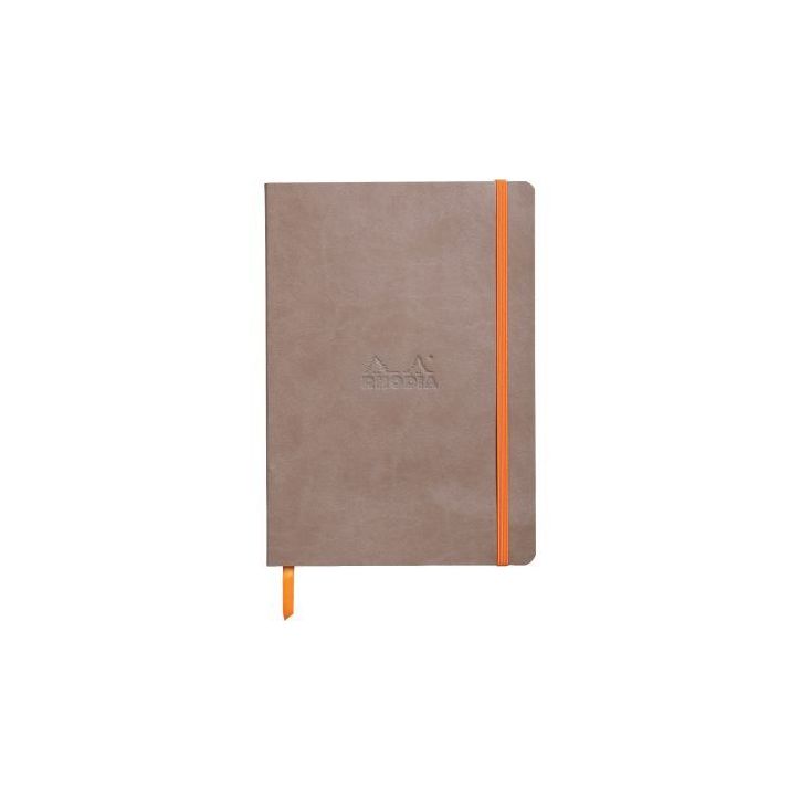 Carnet 160 pages RHODIARAMA format A5, ligné, couverture souple en simili cuir, taupe 117404C RHODIARAMA CLAI(...)