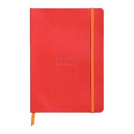 Achetez Carnet 160 pages RHODIARAMA format A5, dot (pointillés), couverture simili cuir, rouge coqu..