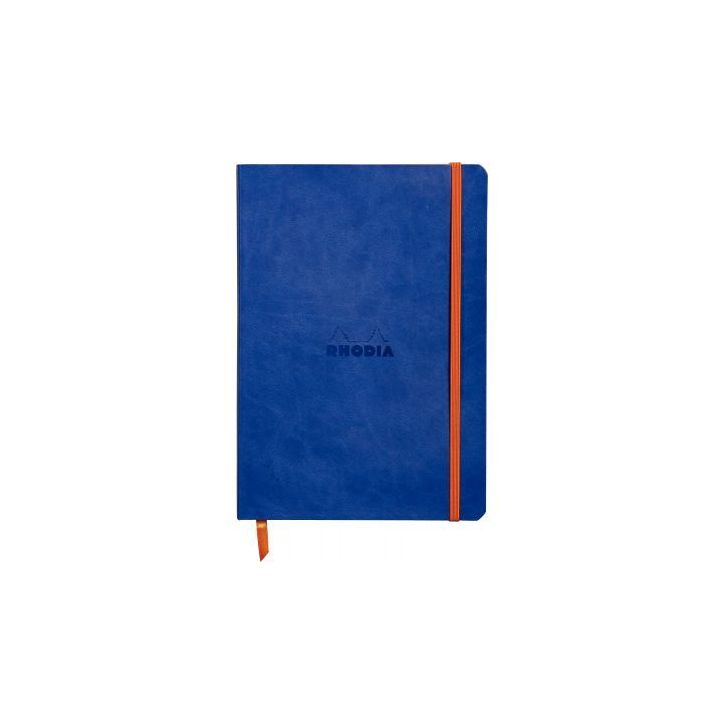 Carnet RHODIARAMA format A5 160 pages, ligné, couverture souple en simili cuir, bleu saphir 117408C RHODIARAM(...)