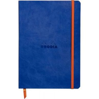 Achetez Carnet RHODIARAMA format A5 160 pages, ligné, couverture souple en simili cuir, bleu saphir..