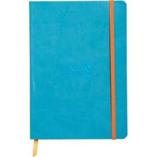 Achetez Carnet 160 pages RHODIARAMA format A5, 5x5, couverture souple en simili cuir, bleu turquoise..