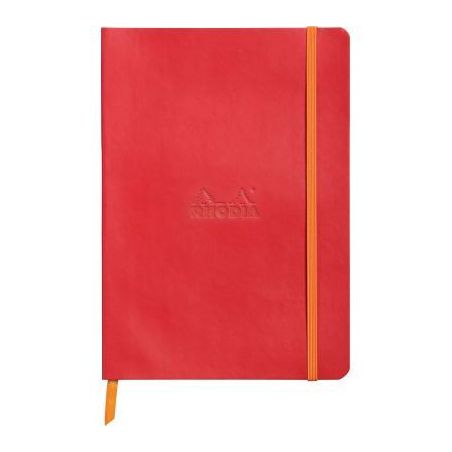 Achetez Carnet 160 pages RHODIARAMA format A5, 5x5, couverture souple en simili cuir, rouge coquelic..