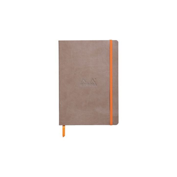 Carnet 160 pages RHODIARAMA format A5, 5x5, couverture souple en simili cuir, taupe 117818C RHODIARAMA CLAIREF(...)