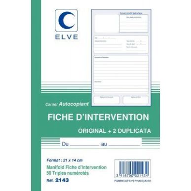 Achetez Manifold Fiche d'intervention 50 triplicatas 2143 LEBON & VERNAY pas cher sur Ma Rentrée Sc..