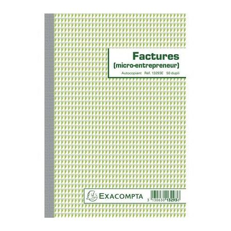 Achetez Manifold Facture micro-entrepreneur 50 duplicatas autocopiants 13293E EXACOMPTA pas cher sur..