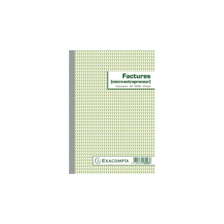 Manifold Facture micro-entrepreneur 50 duplicatas autocopiants 13293E EXACOMPTA