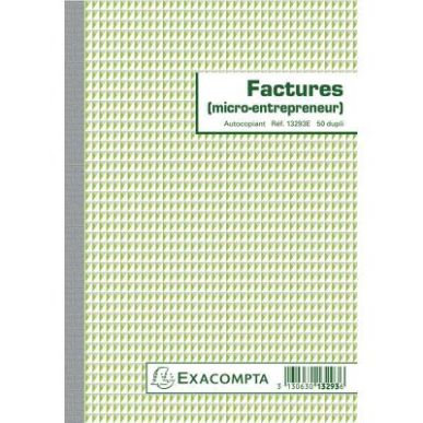 Achetez Manifold Facture micro-entrepreneur 50 duplicatas autocopiants 13293E EXACOMPTA pas cher sur..
