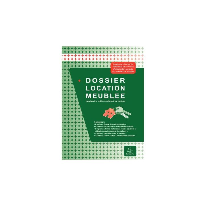 Paquet de 5 dossiers contrat de location meublée 49E EXACOMPTA