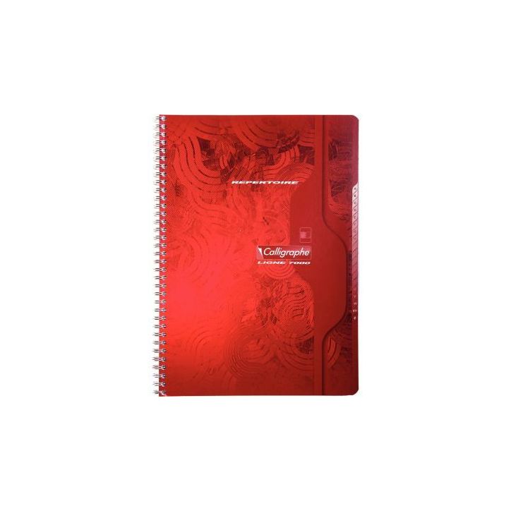 CONQUERANT C7 Répertoire spiralé 180 pages 70g 21x29,7cm petits carreaux 5x5. Couverture carte vernie