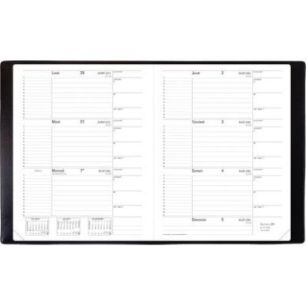 Agenda semainier août à août le principal noir 164034Q QUO VADIS