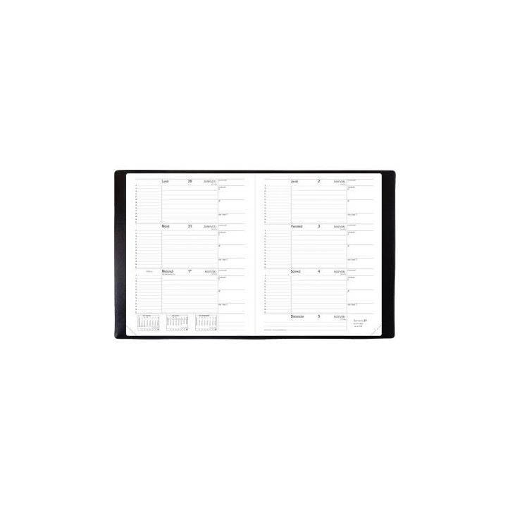 Agenda semainier août à août le principal noir 164034Q QUO VADIS