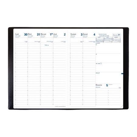 Achetez Agenda semainier août à août EU 09/09 noir 030065Q QUO VADIS pas cher sur Ma Rentrée Sco..