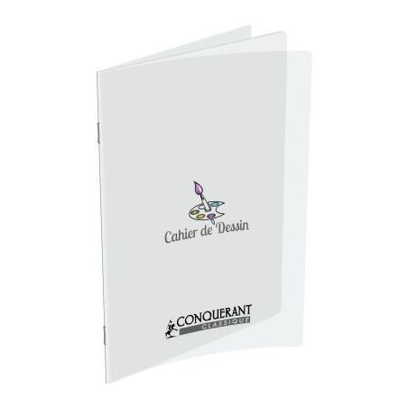 Achetez Cahier de dessin 32 pages 17x22 cm uni 90g, couverture en polypropylène incolore 400002786 ..