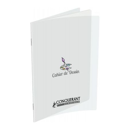 Achetez CONQUERANT C9 Cahier de dessin piqûre 96 pages unies 24x32cm. Couverture polypro incolore p..