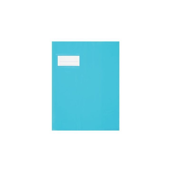 Paquet de 10 protèges-cahier épaisseur 21/100ème 17x22 cm PVC bleu clair 1110433 ble c