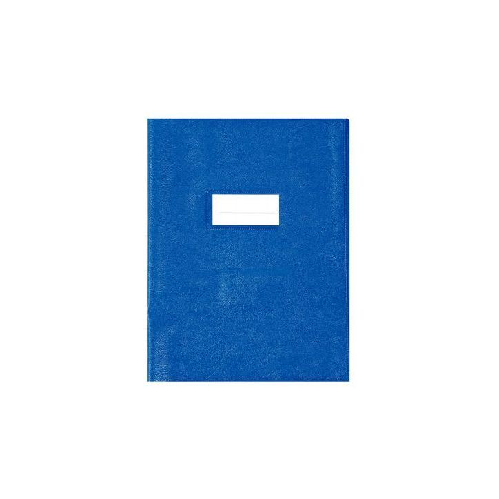 Paquet de 10 protèges-cahier luxe opaque avec rabats épaisseur 22/100ème 17x22 cm PVC cristal bleu 1110432
