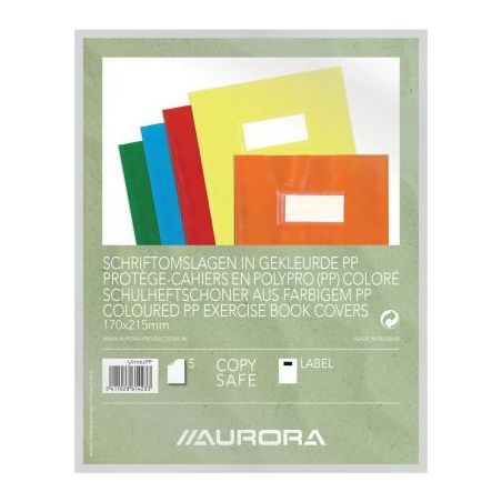 Achetez Paquet de 5 protège-cahiers PP opaque + étiquette, format A5, coloris assortis 5X11102PP A..