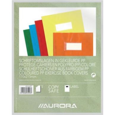 Achetez Paquet de 5 protège-cahiers PP opaque + étiquette, format A5, coloris assortis 5X11102PP A..