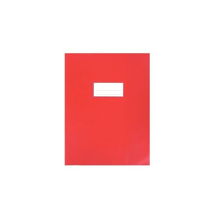 Paquet de 10 protèges-cahier luxe opaque avec rabats épaisseur 22/100ème 17x22 cm PVC cristal rouge 1110432
