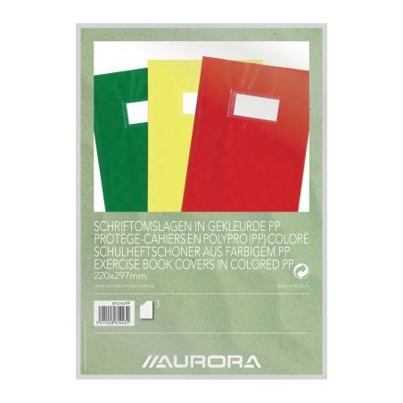 Achetez Paquet de 3 protège-cahiers PP opaque + étiquette, format A4, coloris assortis 3X12102PP A..