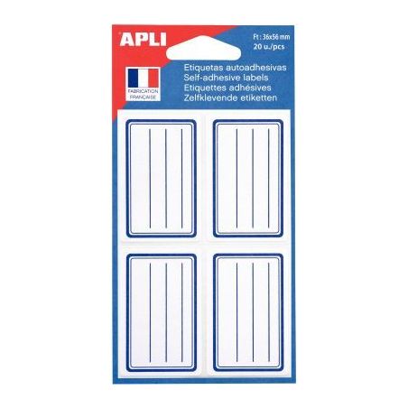 Achetez Blister de 20 étiquettes adhésives blanches format 56x36 mm 11277 APLI pas cher sur Ma Ren..