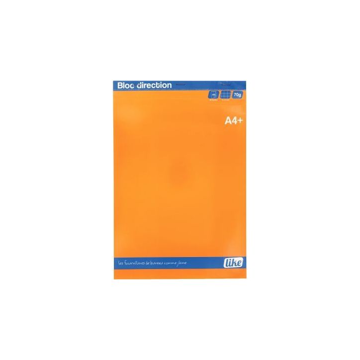Bloc 70g agrafé en tête 160 pages petits carreaux 5x5 maxi format A4+ 21 x 31,8 cm