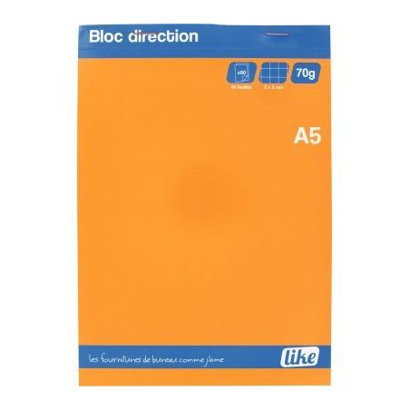 Achetez Bloc 70g agrafé en tête 160 pages petits carreaux 5x5. Format A5 14,8 x 21 cm pas cher sur..