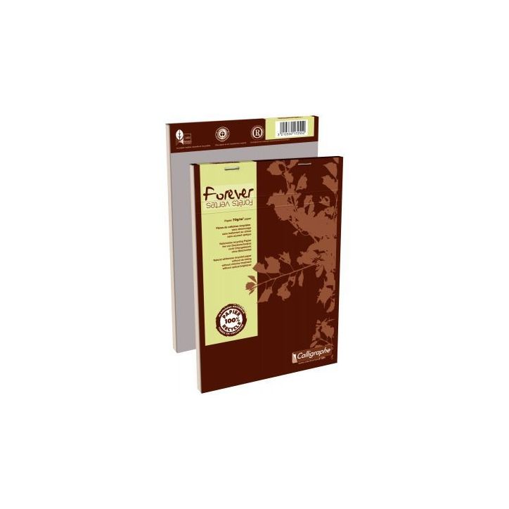 Bloc de bureau FOREVER papier recyclé 70g, 100 feuilles format A5, quadrillé 5x5 17255C FOREVER CLAIREFONTAI(...)