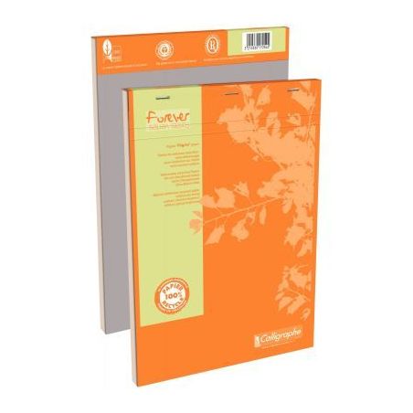 Achetez Bloc de bureau FOREVER papier recyclé 70g, 100 feuilles format A4, quadrillé 5x5 17254C FO..