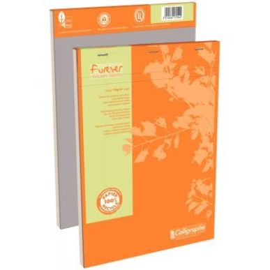 Achetez Bloc de bureau FOREVER papier recyclé 70g, 100 feuilles format A4, quadrillé 5x5 17254C FO..
