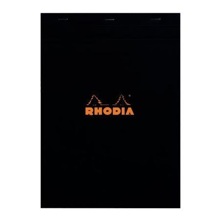 Achetez Bloc de bureau RHODIA BLACK 80 feuilles, format A4, quadrillé 5x5, papier blanc 80g 182009 ..