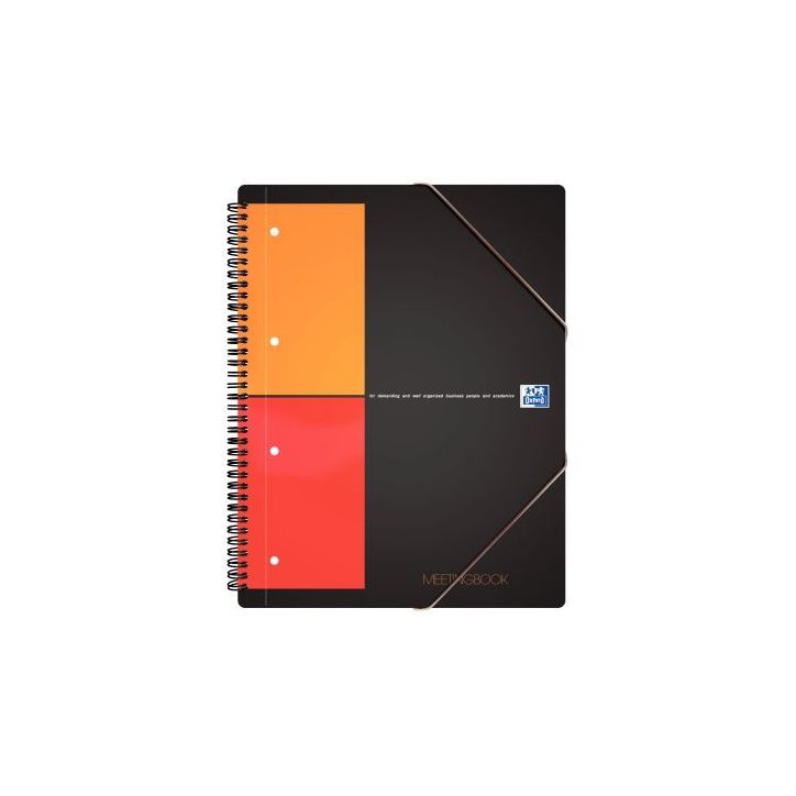 OXFORD Cahier MEETINGBOOK spirales 160 pages perforées 80g 5x5 21x31,8cm Couverture polypro Gris