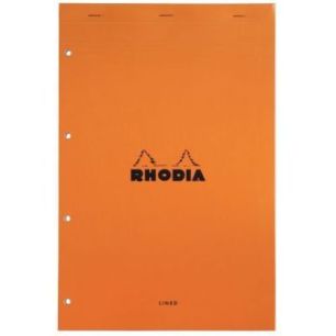Achetez Bloc de bureau RHODIA 80 feuilles perforées, format A4+, papier ligné 7 mm blanc 80g 11960..
